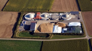 Luftaufnahme der Biogas-Aufbereitungsanlage Forchheim