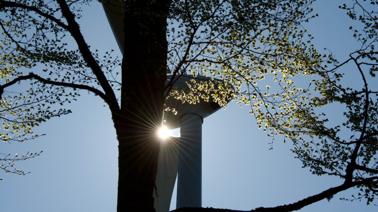 Windanlage St. Peter im Sonnenlicht