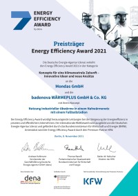 badenovaWÄRMEPLUS gewinnt Energy Efficiency Award 